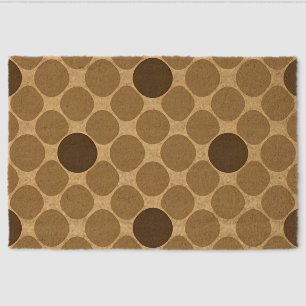 Brown Circle Geometry For Modern Home Decor Fiber Doormat