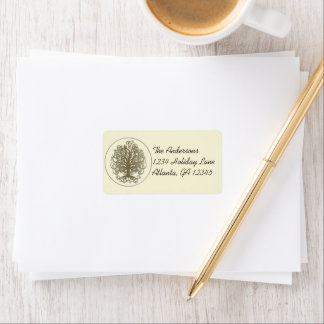 Brown Circle Swirl Tree Labels
