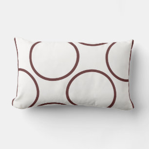 brown  circles on white modern  pillow