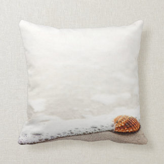 Brown Clamp by the seashore - Throw Pillow
