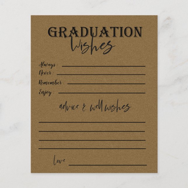 Brown Class Of 2026 Photo Graduation Advice Card (Front)