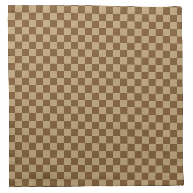 Brown Classic Checkerboard by Shirley Taylor Cloth Napkin (Front)