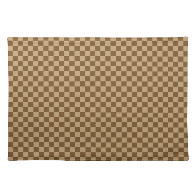 Brown Classic Checkerboard by Shirley Taylor Cloth Placemat (Front)