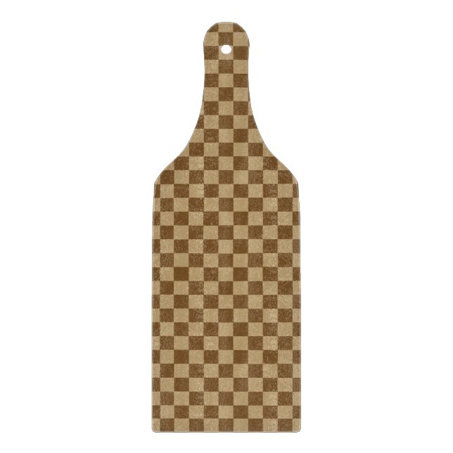Brown Classic Checkerboard by Shirley Taylor Cutting Board (Front)