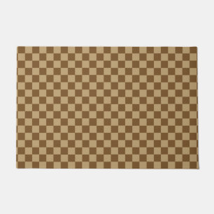 Brown Classic Checkerboard by Shirley Taylor Doormat