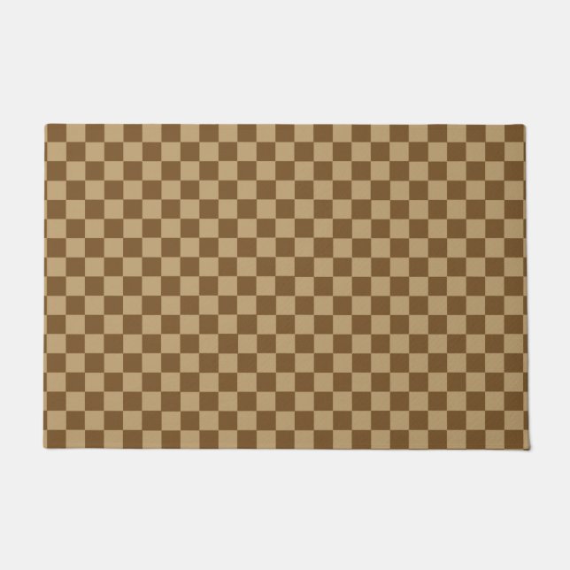 Brown Classic Checkerboard by Shirley Taylor Doormat (Front)