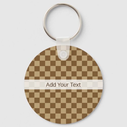 Brown Classic Checkerboard by Shirley Taylor Keychain