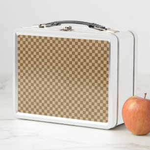 Brown Classic Checkerboard by Shirley Taylor Metal Lunch Box