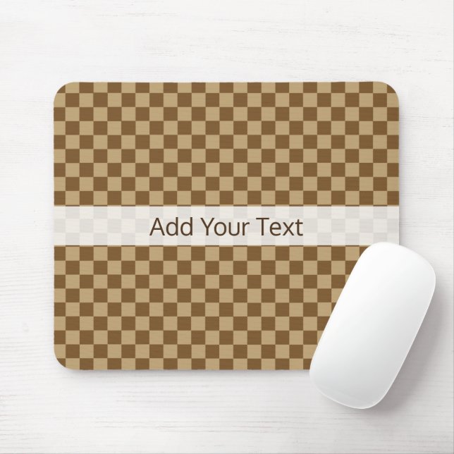 Brown Classic Checkerboard by Shirley Taylor Mouse Pad (With Mouse)
