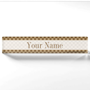 Brown Classic Checkerboard by Shirley Taylor Nameplate