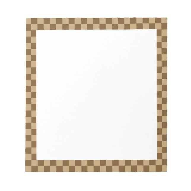 Brown Classic Checkerboard by Shirley Taylor Notepad (Front)