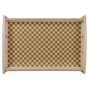 Brown Classic Checkerboard by Shirley Taylor Serving Tray