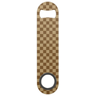 Brown Classic Checkerboard by Shirley Taylor Speed Bottle Opener