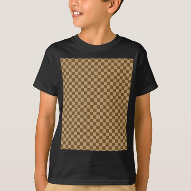Brown Classic Checkerboard by Shirley Taylor T-Shirt (Front)