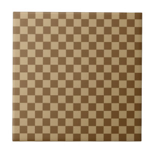 Brown Classic Checkerboard by Shirley Taylor Tile