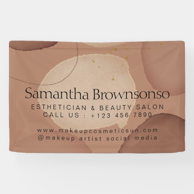 Brown Classic Neutral Earth Tone Esthetician Banner (Horizontal)