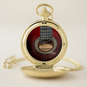 Brown Classical Guitar Barrel And Strings, Pocket Watch