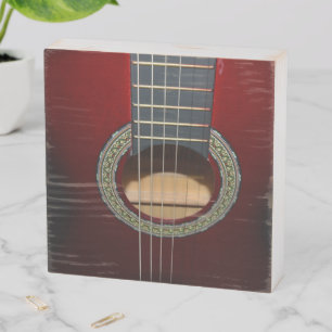 Brown Classical Guitar Barrel And Strings, Wooden Box Sign