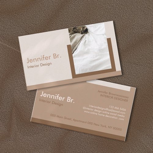 Brown Clay Monogram Abstract Modern Geometric Business Card