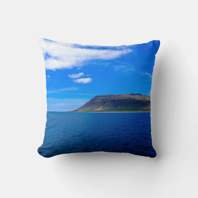 Brown Cliff Near Sea Throw Pillow (Front)