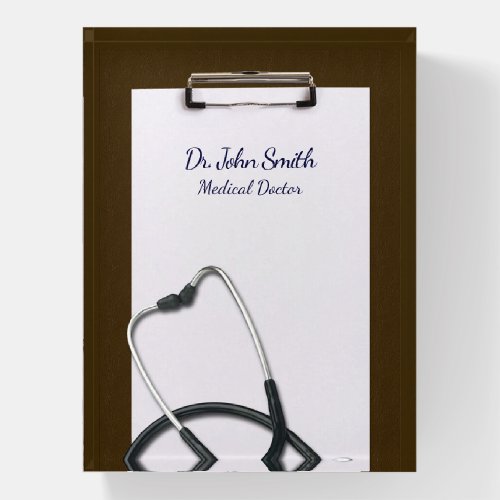 Brown Clipboard Medical with Stethoscope Paperweight