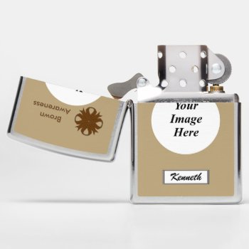 Brown Clover Ribbon By Kenneth Yoncich Zippo Lighter by KennethYoncich at Zazzle
