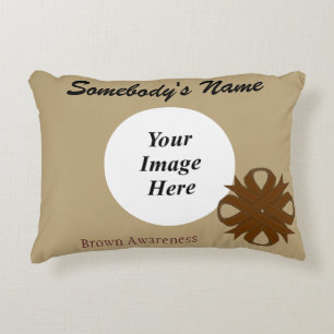 Brown Clover Ribbon Template by Kenneth Yoncich Accent Pillow