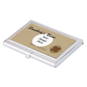 Brown Clover Ribbon Template by Kenneth Yoncich Business Card Case