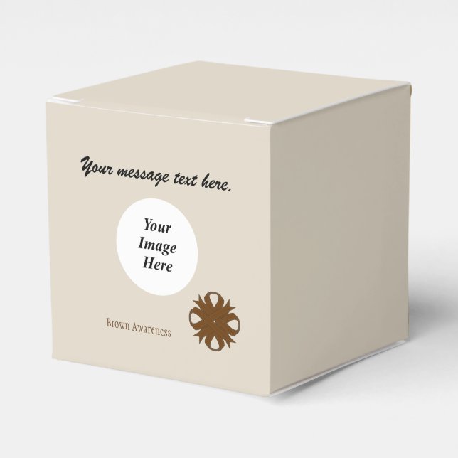 Brown Clover Ribbon Template by Kenneth Yoncich Favor Boxes (Front Side)