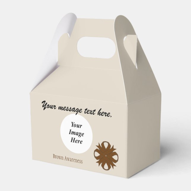 Brown Clover Ribbon Template by Kenneth Yoncich Favor Boxes (Front Side)