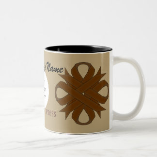 Brown Clover Ribbon Tmpl by Kenneth Yoncich Two-Tone Coffee Mug
