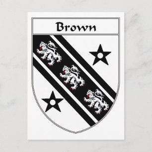 Brown Coat of Arms/Family Crest Postcard