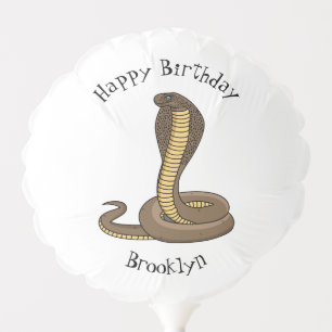 Brown cobra snake illustration balloon