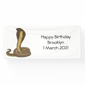 Brown cobra snake illustration  banner