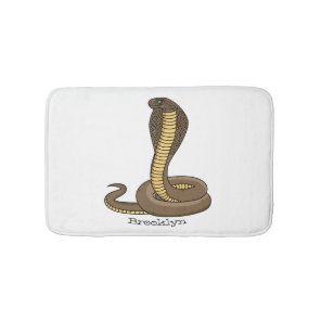 Brown cobra snake illustration  bath mat