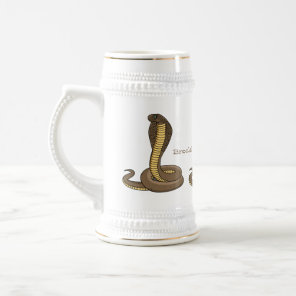 Brown cobra snake illustration  beer stein