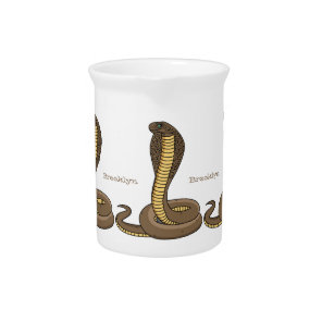 Brown cobra snake illustration  beverage pitcher