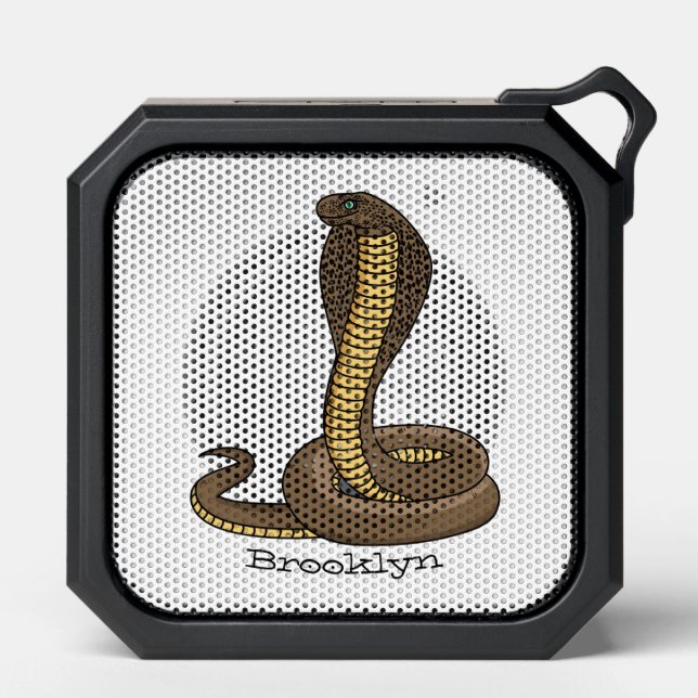 Brown cobra snake illustration  bluetooth speaker (Front)