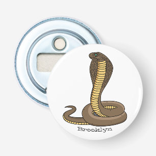 Brown cobra snake illustration bottle opener