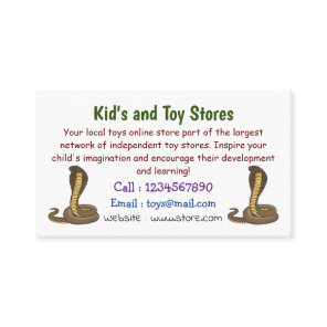 Brown cobra snake illustration  business card