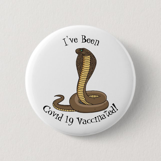 Brown cobra snake illustration  button (Front)