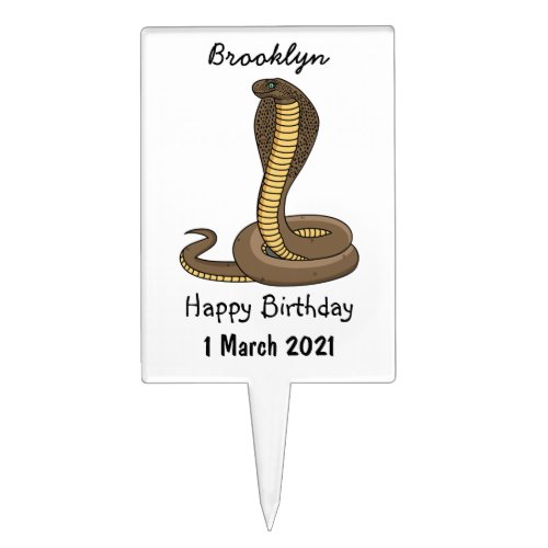 Brown cobra snake illustration   cake topper
