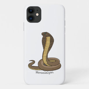 Brown cobra snake illustration  iPhone 11 case