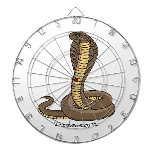 Brown cobra snake illustration  dart board (Front)