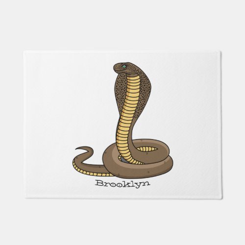 Brown cobra snake illustration doormat