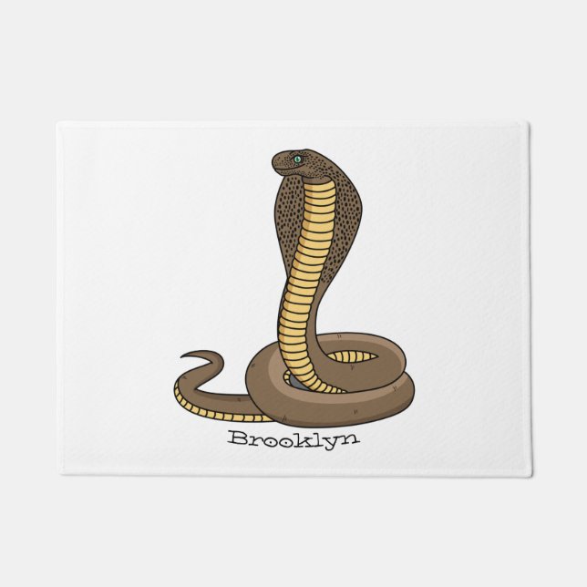 Brown cobra snake illustration doormat (Front)