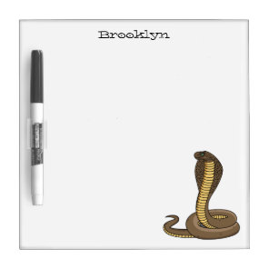 Brown cobra snake illustration dry erase board