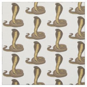 Brown cobra snake illustration  fabric