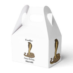 Brown cobra snake illustration favor boxes