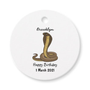 Brown cobra snake illustration  favor tags
